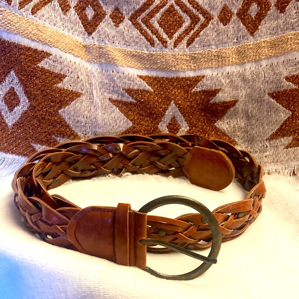 Braided Vegan Leather Belt